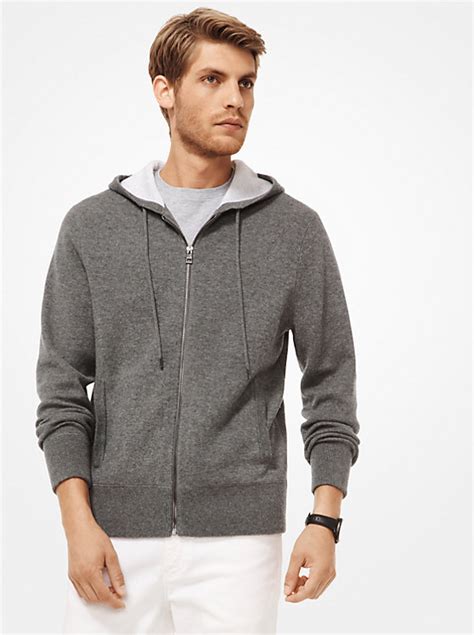 mens michael kors cashmere hoodie|Michael Kors zip up sweater.